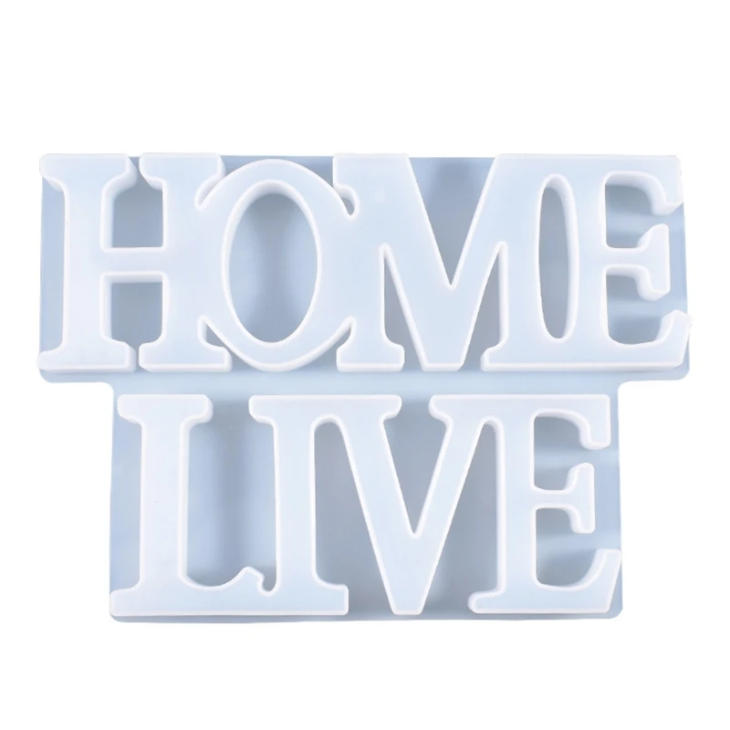 

Crystal Epoxy Resin Mold English Words LIVE HOME Listed Pendant Silicone Mould DIY Crafts Decor Jewelry Making Tool
