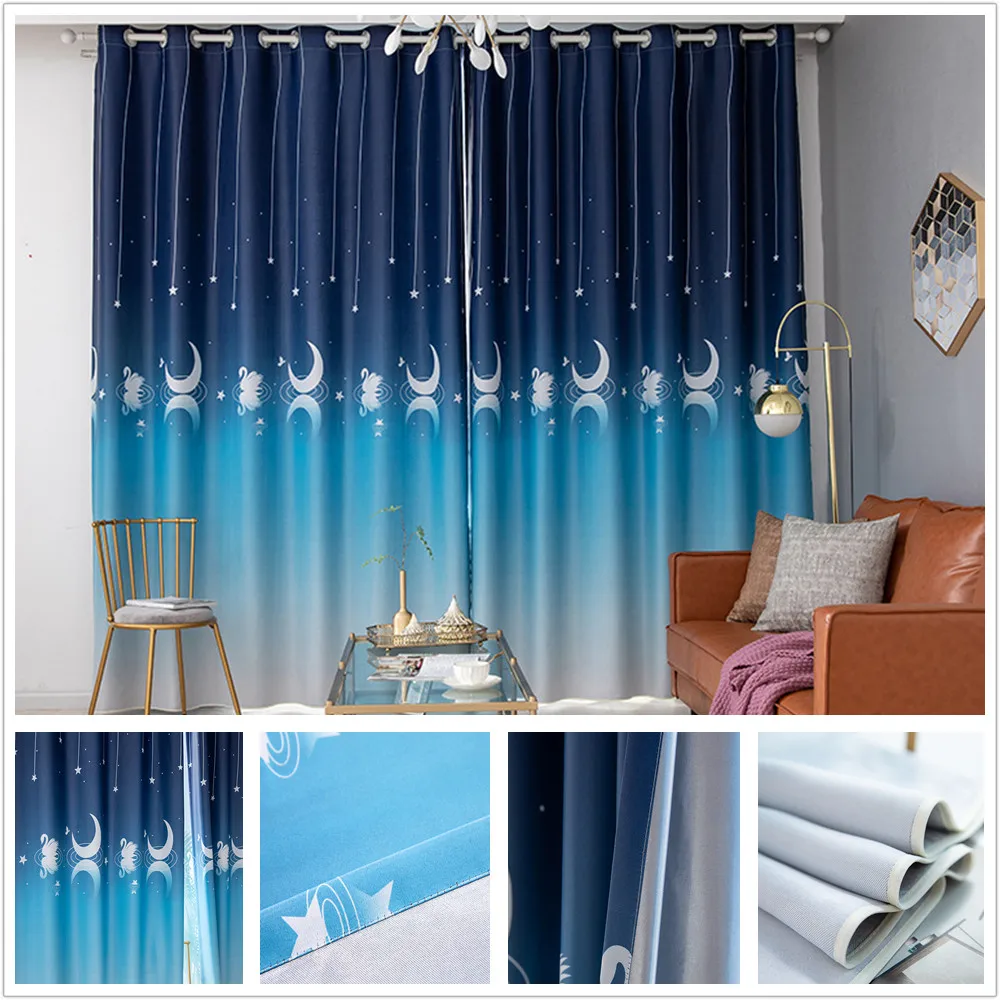 Затемняющие занавески с лебедем для детской спальни Jinya домашний декор красивые