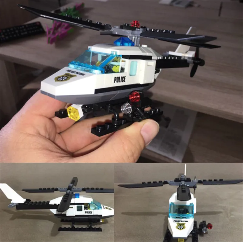 Конструктор полицейский вертолет пожарный самолет совместимый с конструктором