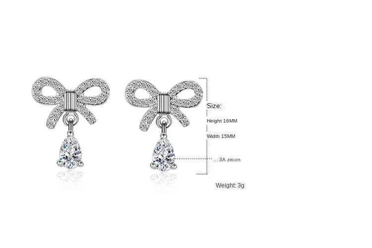 

Simple Stud Earrings Women Bow-knot Earrings Diamond Drop Jewelry Geometric Earings Fashion Jewelry Wholesale/Dropshipping Party