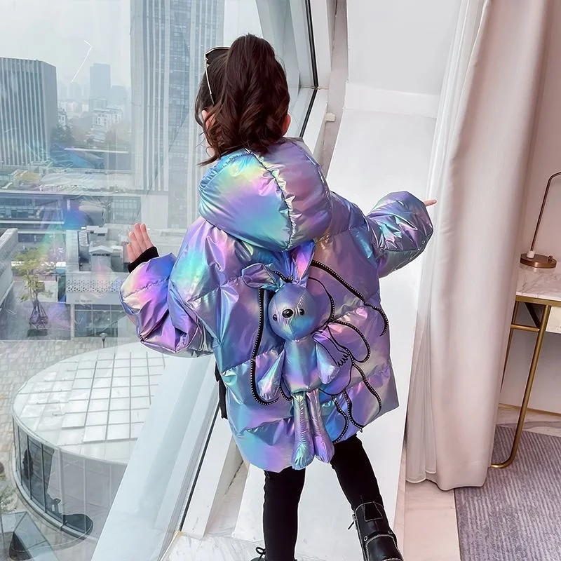 Новинка Осень зима 2021 детская одежда для девочек длинная куртка Детское пальто