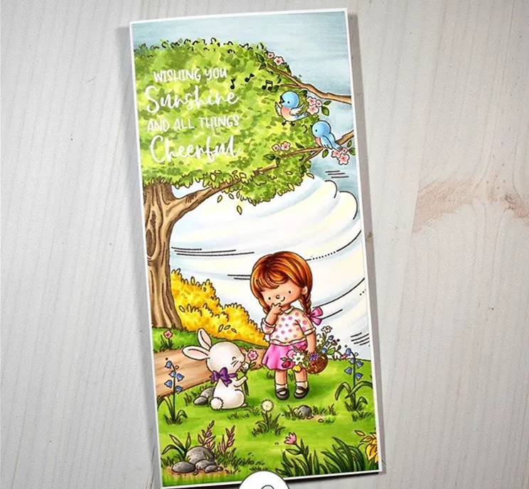 TPP фон для деревьев и весенний Бриз прозрачные резиновые штампы/Детские штампы