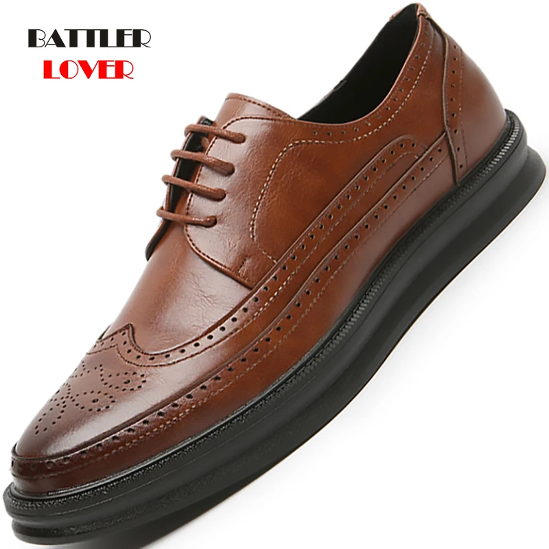 

Men Brogue Dress Shoes Formal Wedding Party Shoes for Male Retro Business Footwear Luxury Brand Homme Oxfords Drop Shipping