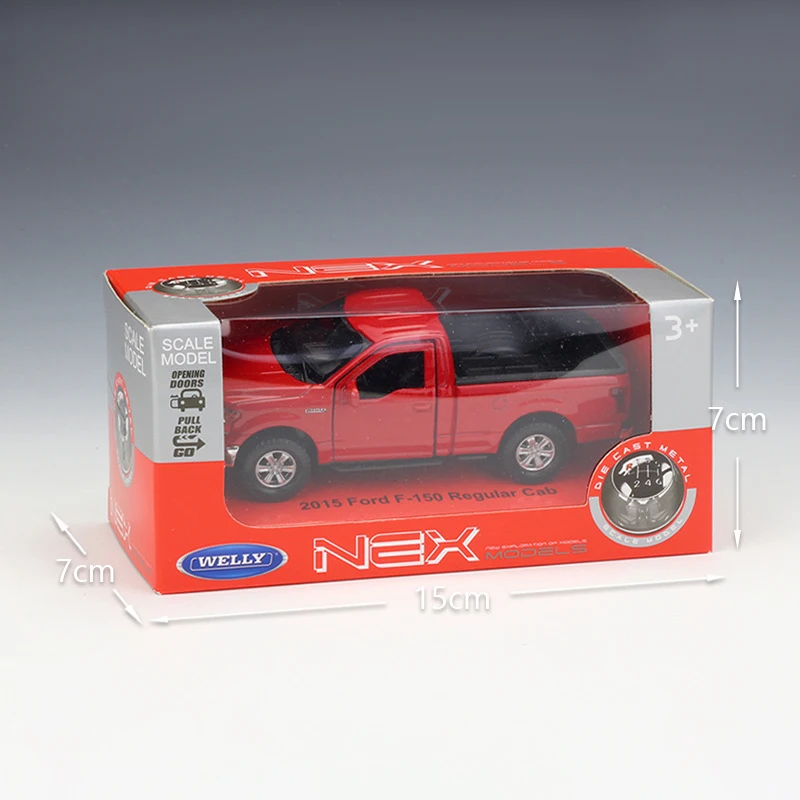 1:36 Diecast Models 2015 F-150 Regular Cab Red Model Toys Alloy Car Metal Pull Back Toy For Gift Collection | Игрушки и хобби