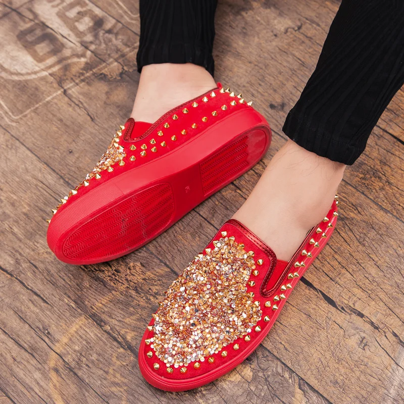 Black White Driving Shoes for Men Slip-on Classic Wearable Handmade Loafers Fashion Rivet Suede Leather Moccasins | Обувь