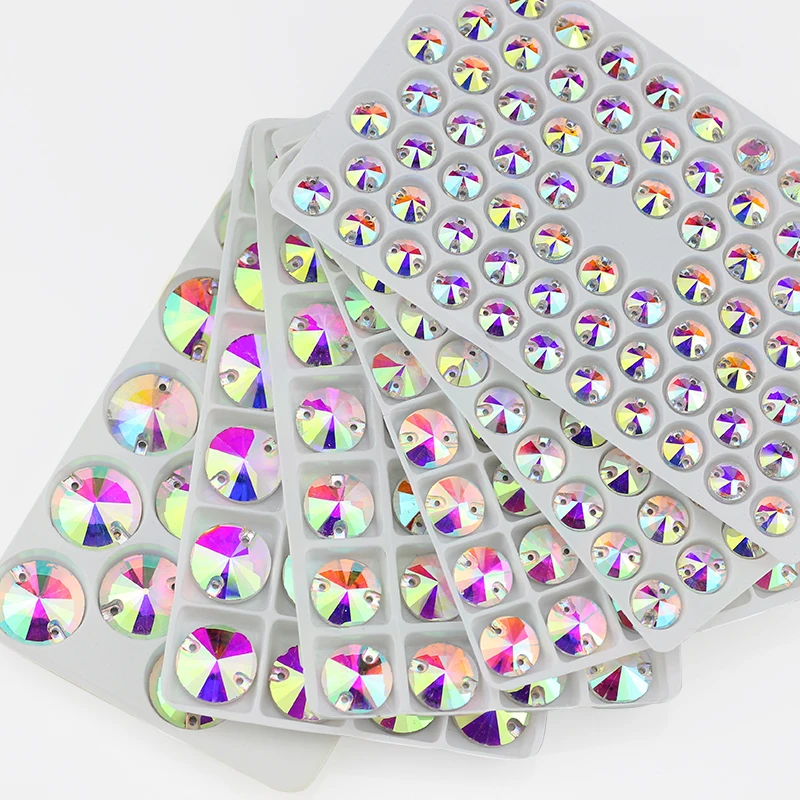 QL кристалл риволи пришивные стразы прозрачные AB Кристаллы с плоской задней
