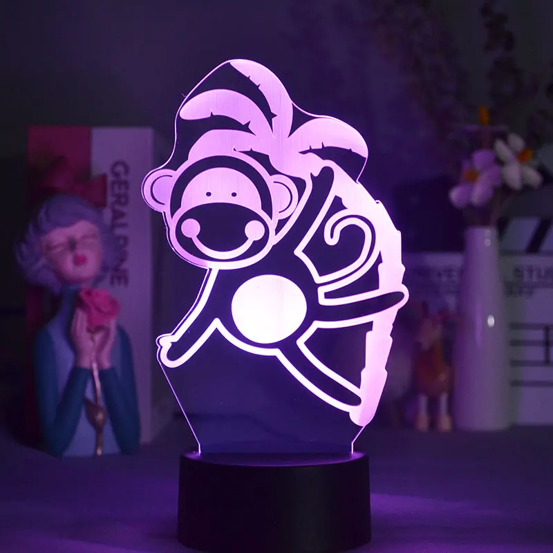 

Smart Phone Control 3D Lamp Be Night Dorm Room Jumping Monkey Children's Nightlight Bedroom Decoration Lampe Switch Atmosphere