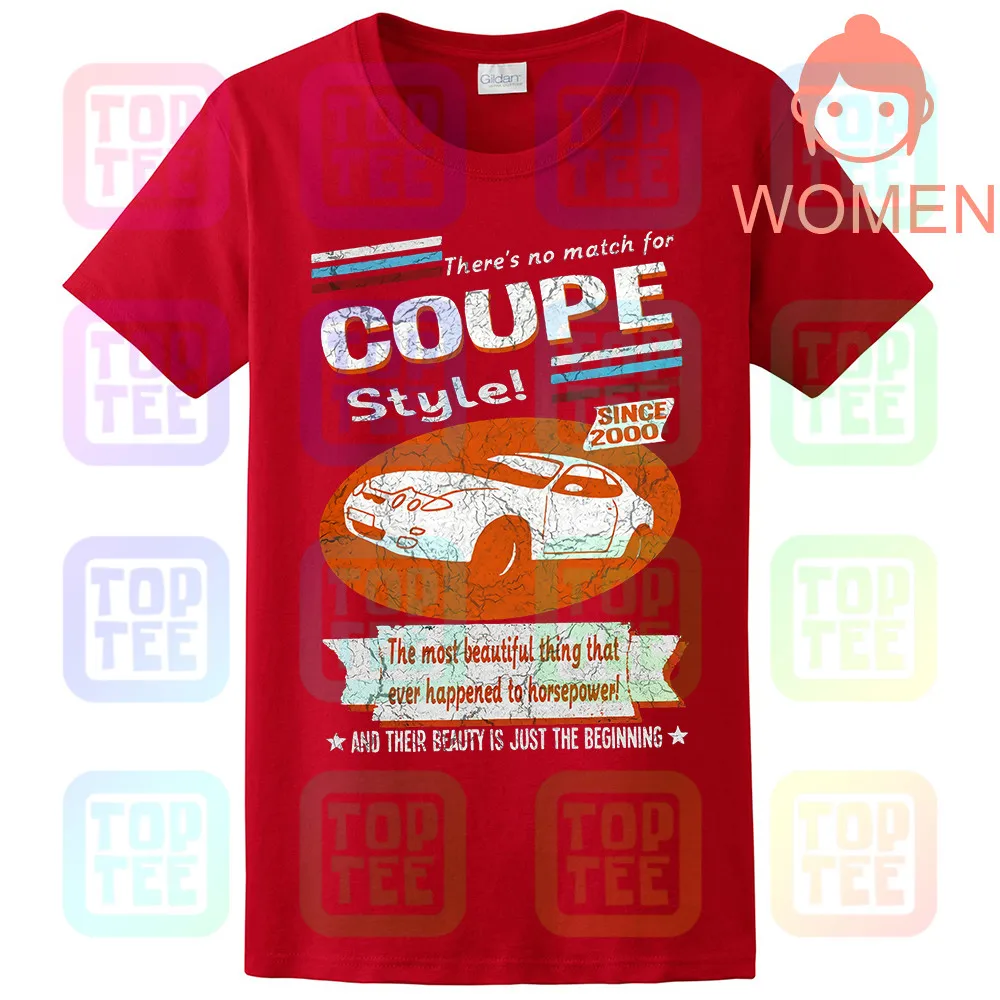 Women Red Hyundai Coupe mk1 2000 Мужская футболка с изображением автомобиля в стиле ретро - Цвет: Women Red