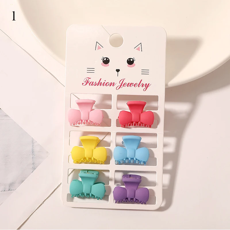 

6Pcs/Set Plastic Hairpins Set Women Girls Hair Clips Small Hair Claws Bow Clips Hair Styling Barrettes Fashion Hair Accessories