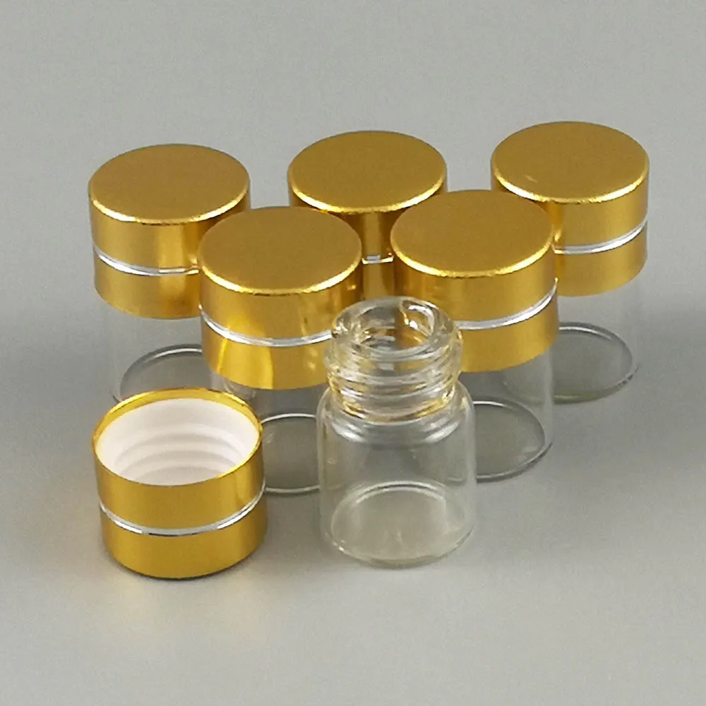 500x1 мл портативная пустая бутылка для мини из прозрачного стекла с золотой