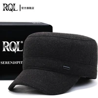 hat mens winter plush thicken flat top military baseball cap outdoor fashion earflap ear protection cotton warm windproof 2021
