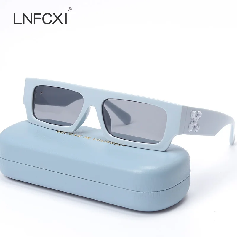 Женские квадратные солнцезащитные очки LNFCXI, маленькие прямоугольные брендовые солнцезащитные очки с защитой от ультрафиолета UV400