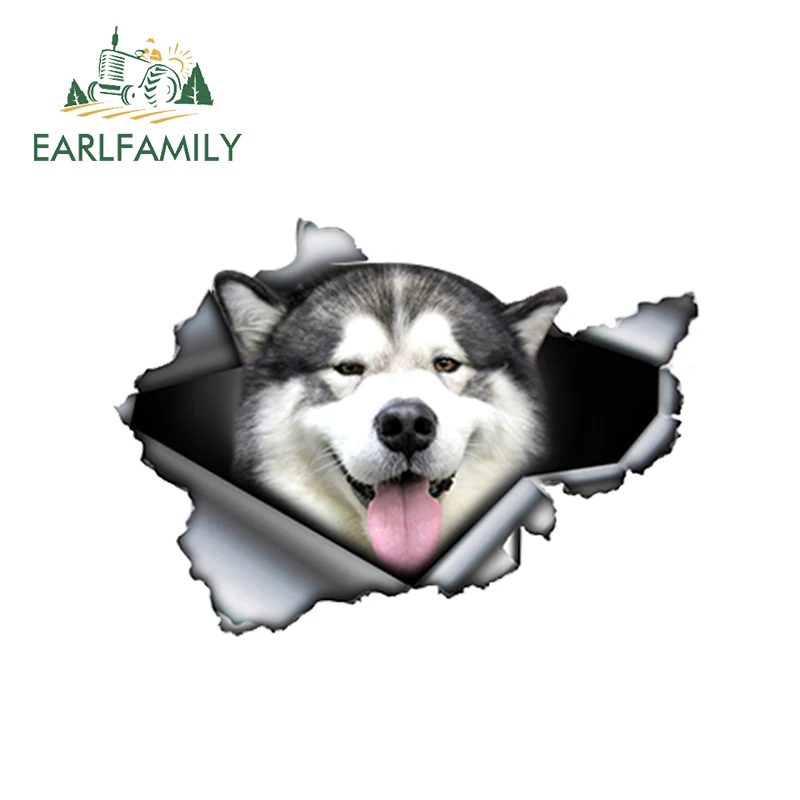EARLFAMILY 13 см x 9 3 маламут рваные автомобиля Стикеры Pet декоративная собака для