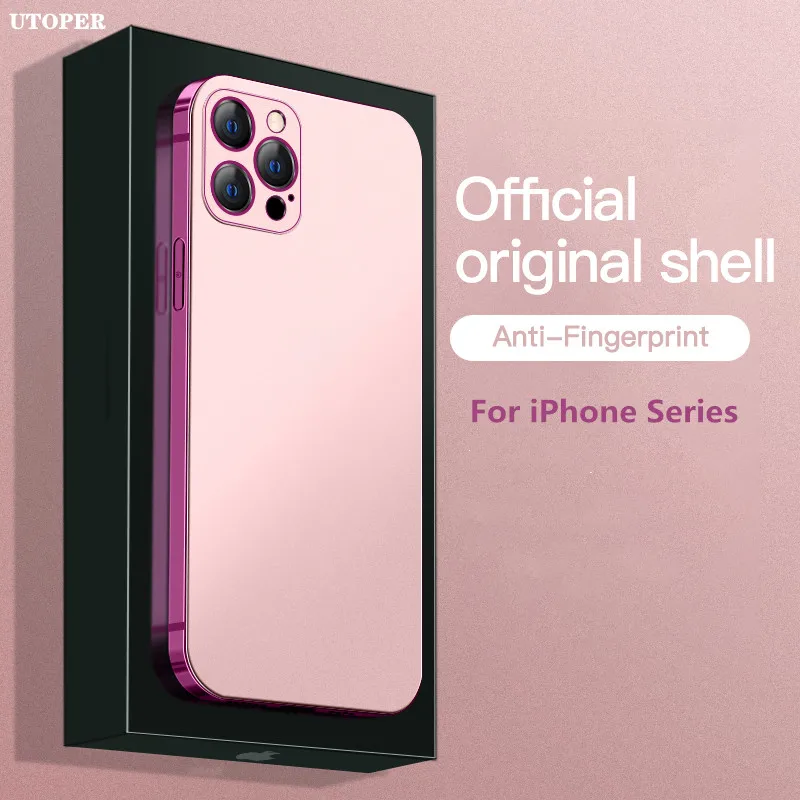 

2021 Square Plating Transparent Soft Thin TPU Case For iPhone 12 11 Pro Max Mini XS MAX X XR 7 8 Plus SE2 Clear TPU Cover Coque