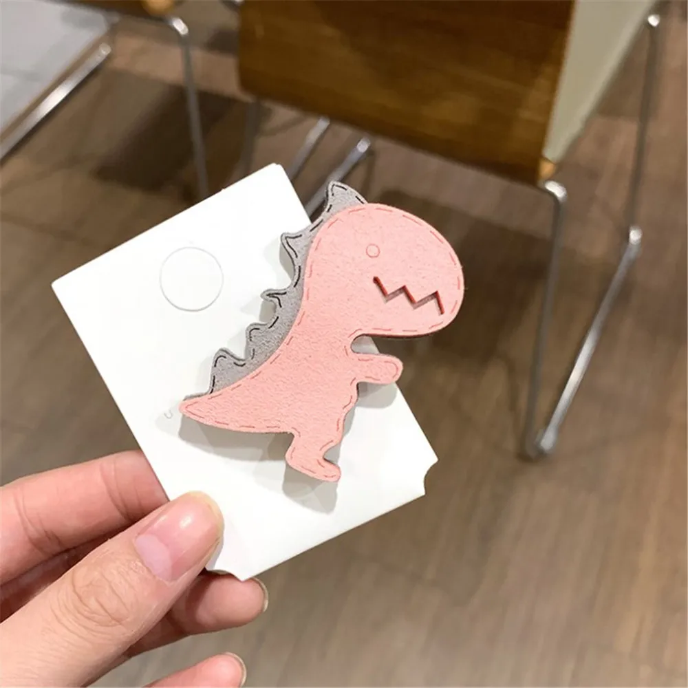 Модные милые заколки для волос с мультипликационным динозавром девочек ручной