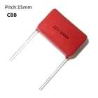 Полипропиленовый пленочный конденсатор DIP CBB, 5 шт.лот, 22 НФ, 22000пф, 223J, 1000 В, 15 мм, 15 мм