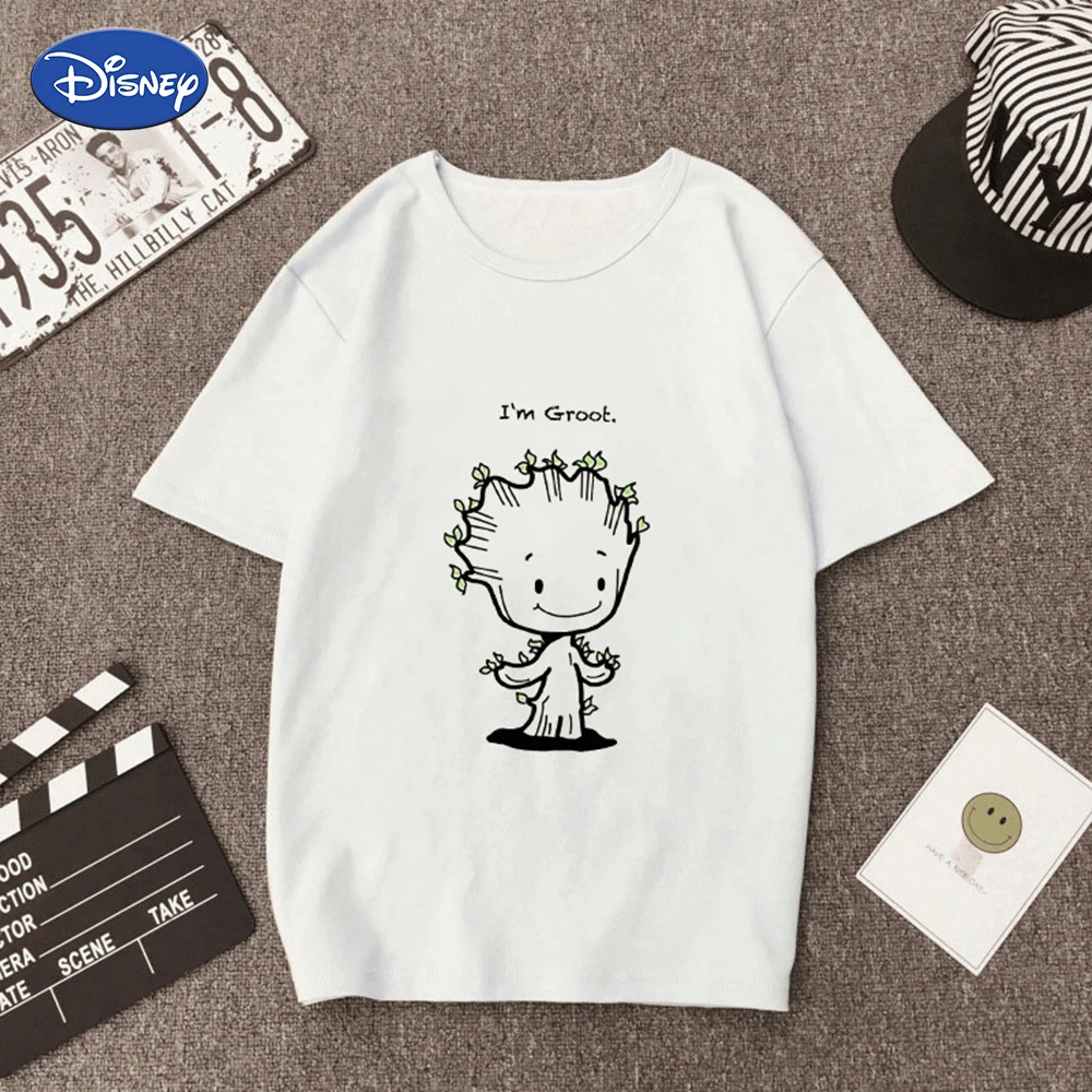 

I'm Groot T Shirt Vegan Disney Unisex Clothes Family Look Casual Soft Fabric White Top Comfort Short Sleeve Fashion European Y2k