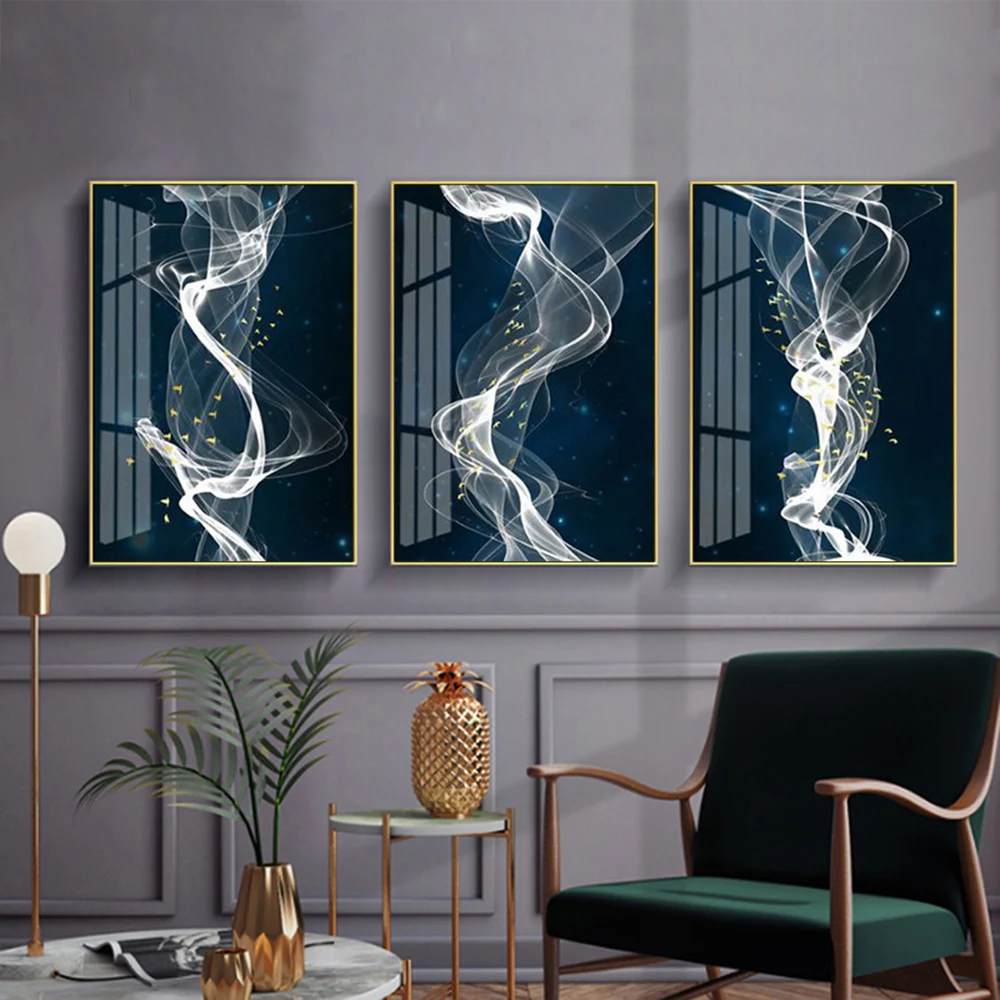 Скандинавские Современные простые абстрактные чернила дымовая линия