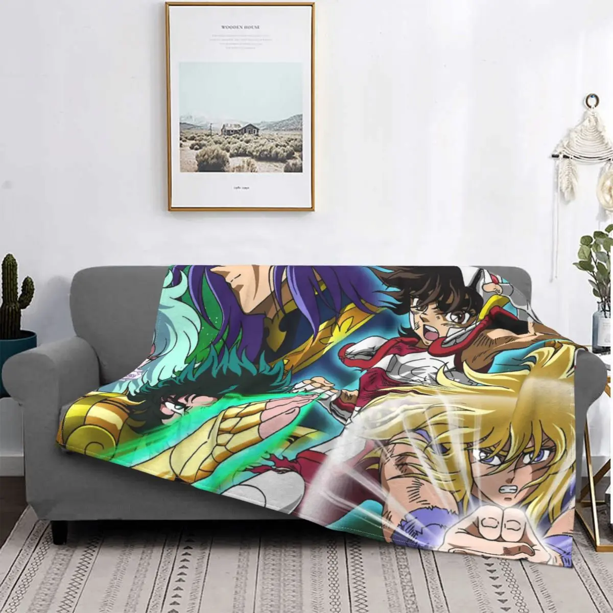 

Saint Seiya Hiruda-mantas cálidas portátiles de animación japonesa, ropa de cama, viaje