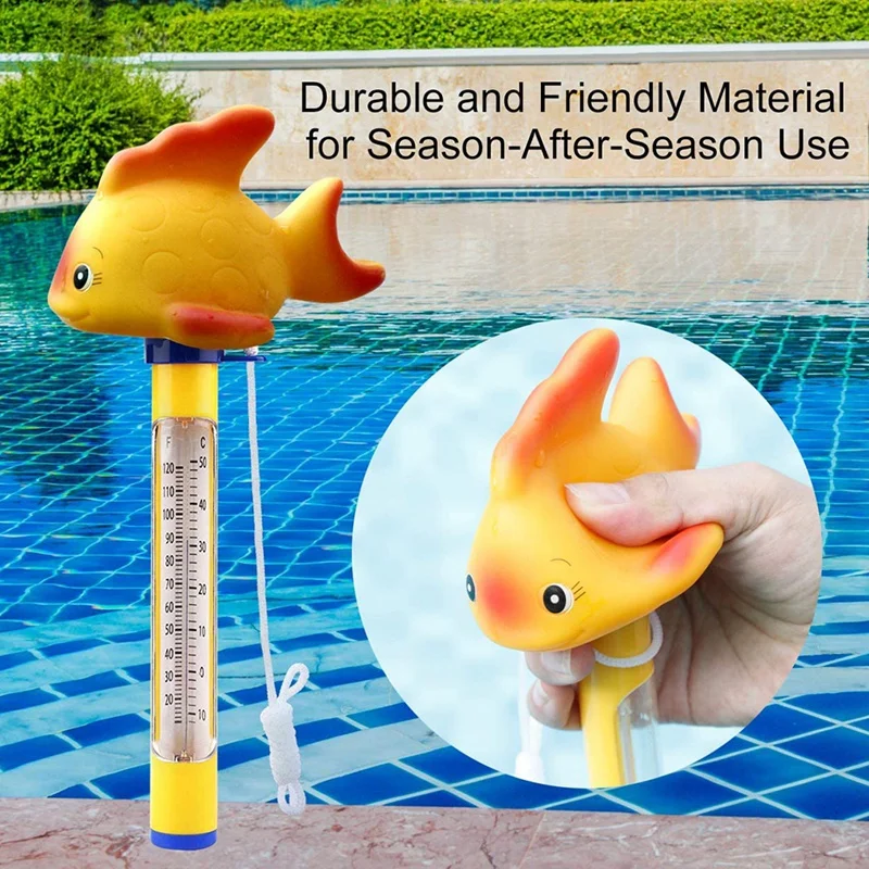 

Floating Pool Thermometer, Swimming Pool Thermometer with String, Floating Water Thermometer for Swimming, Bath Water