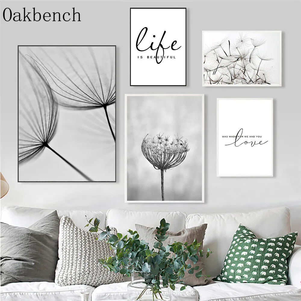 Скандинавский плакат с цитатами плакаты и принты черно-белый холст искусство