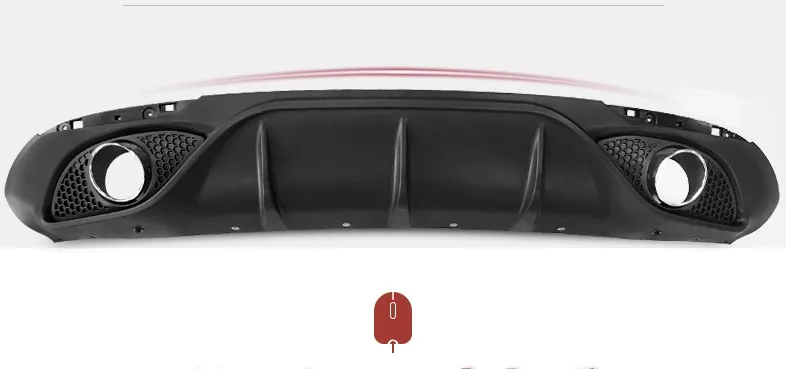 Задний бампер для губ Диффузор с выхлопной для Alfa Romeo Giulia Sedan 4 двери Quadrifoglio TI черный PP