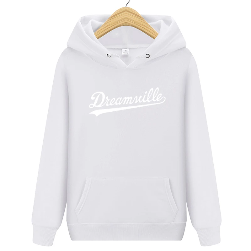 Модные Новинка; худи Для мужчин хип-хоп DREAMVILLE Коул Логотип с капюшоном Swag письмо флисовые J худи с принтом Cole зимние толстовки Мужские пуловер - Цвет: white2