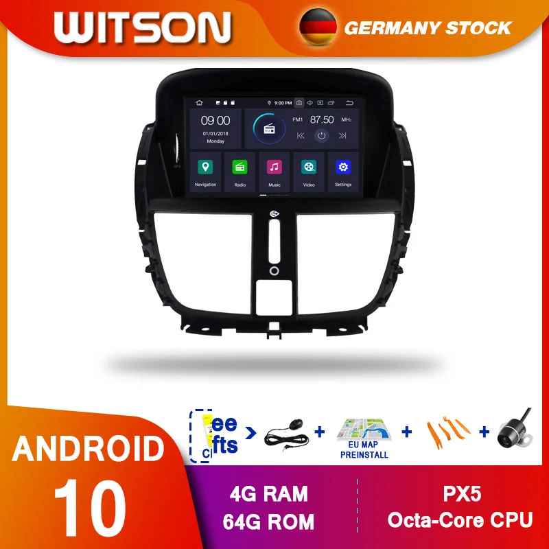 WITSON! Автомобильный DVD-плеер Android 10 Octa core PX5 для PEUGEOT 207 207CC 2007-2014 IPS экран 4 ГБ ОЗУ 64 Гб