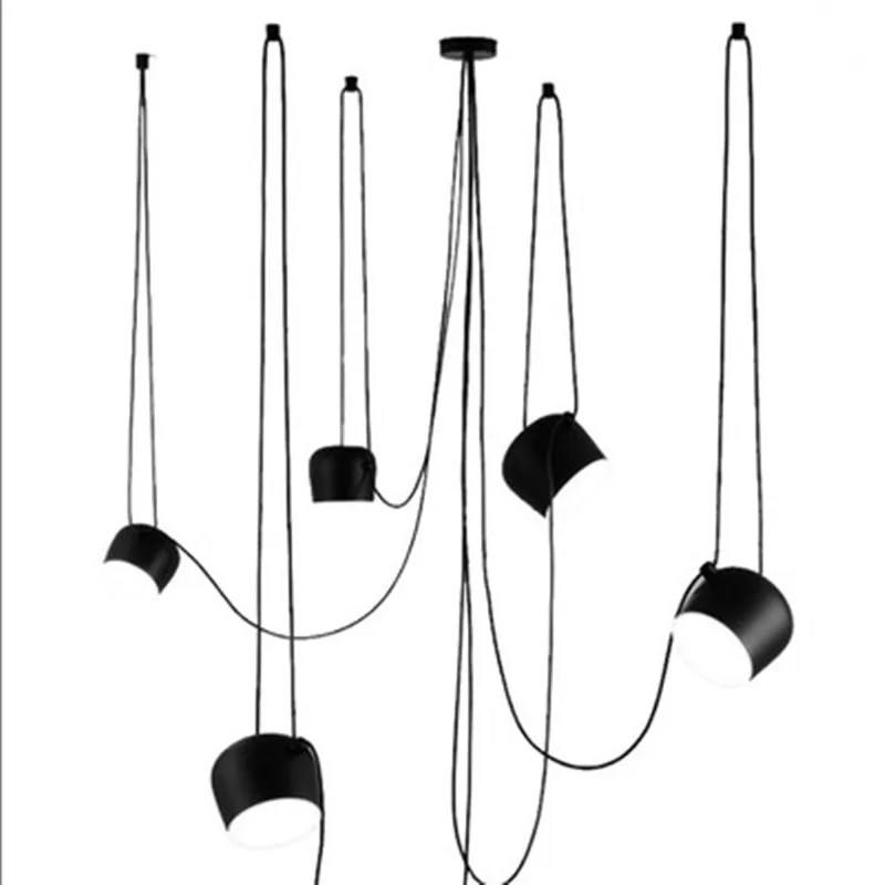 Black/White Shade Modern Creative Pendant Lamp Fashion Nordic Dining Table Hanging Light Fixture DIY Luminaire office lighting | Лампы и