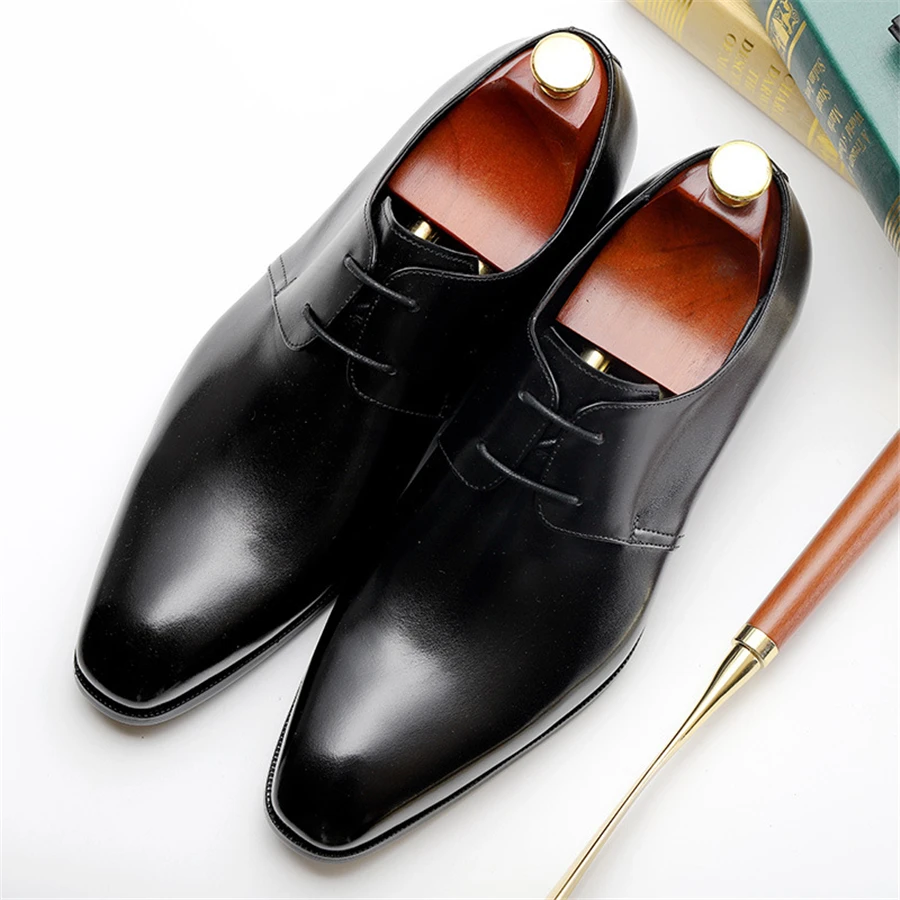 

Genuine Cow Leather Brogue Wedding Shoes Mens Casual Flats Shoes Vintage Handmade Oxford Shoes For Men Spring Black Red Brown