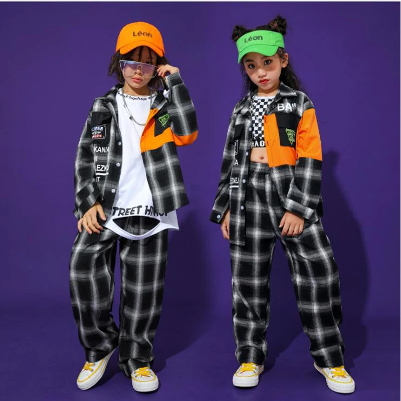 

Детская одежда для карнавала, танцев в стиле хип-хоп, свободная куртка, штаны для бега для девочек и мальчиков, костюм для джазовых танцев, же...