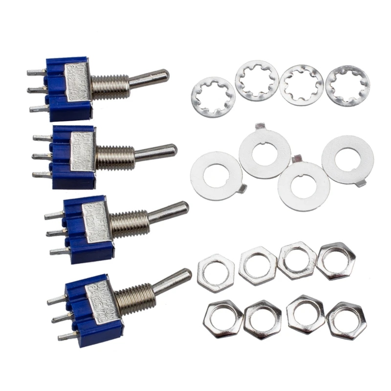 4 шт. AC 125V 6A 3 Pin SPDT вкл./ВЫКЛ./ВКЛ. положения Мини тумблер синий|Выключатели| |