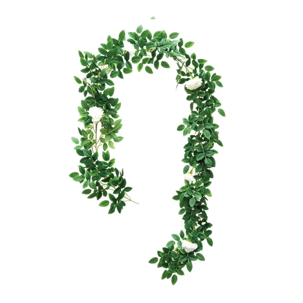 2 м искусственные лозы шелковые розы поддельные криперы зеленый лист для