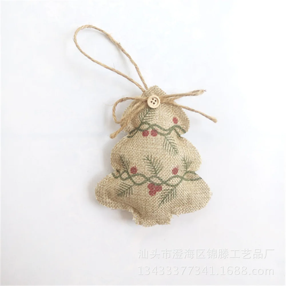 Оригинальный 4 шт. Новогодняя натуральная ткань Рождественская елка орнамент