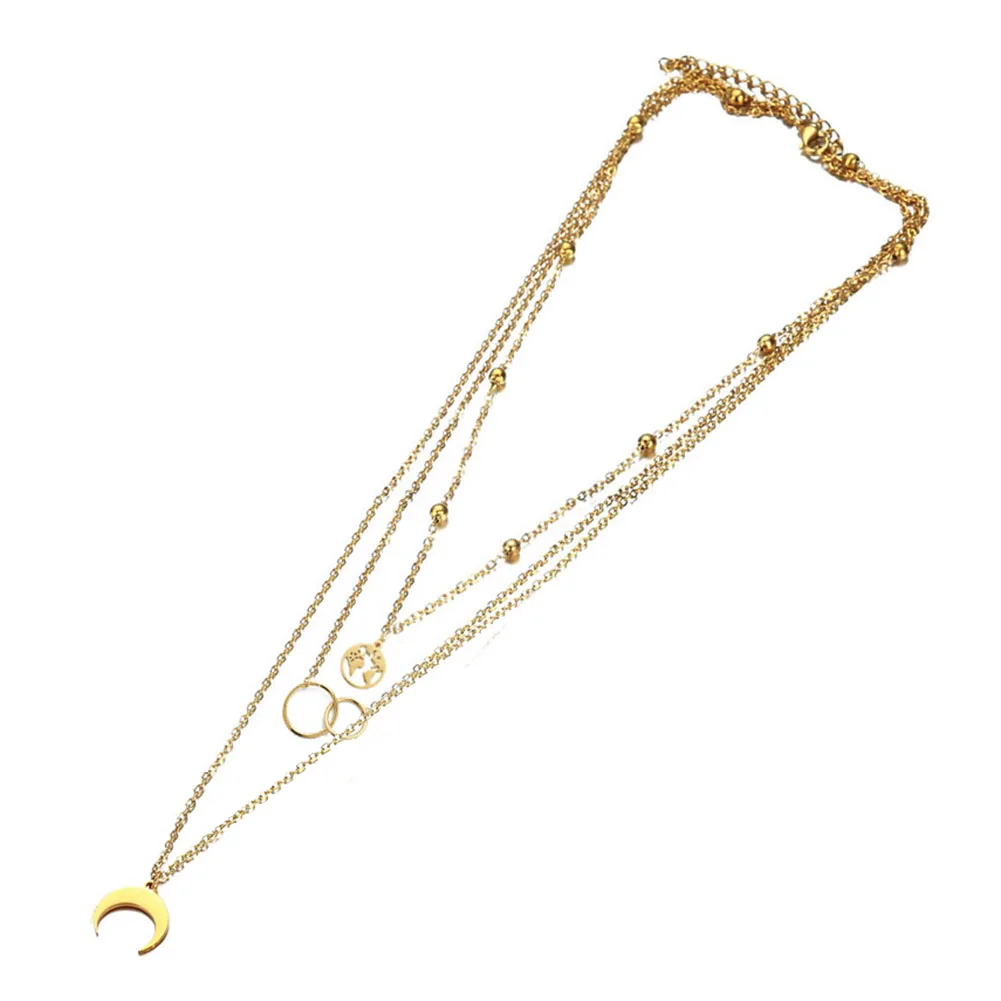 Винтажный многослойный чокер MinaMaMa из нержавеющей стали ожерелья для женщин