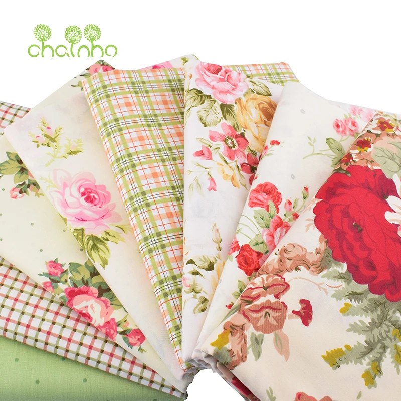 Chainho Цветочная серия набивная саржевая хлопковая ткань для самостоятельного