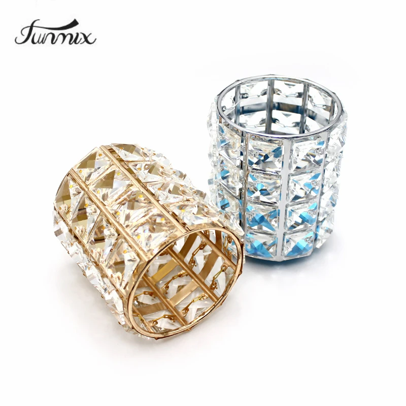 

Europe Metal Makeup Brush Storage Tube Eyebrow Pencil Makeup Organizer Bead Crystal Jewelry Storage Box