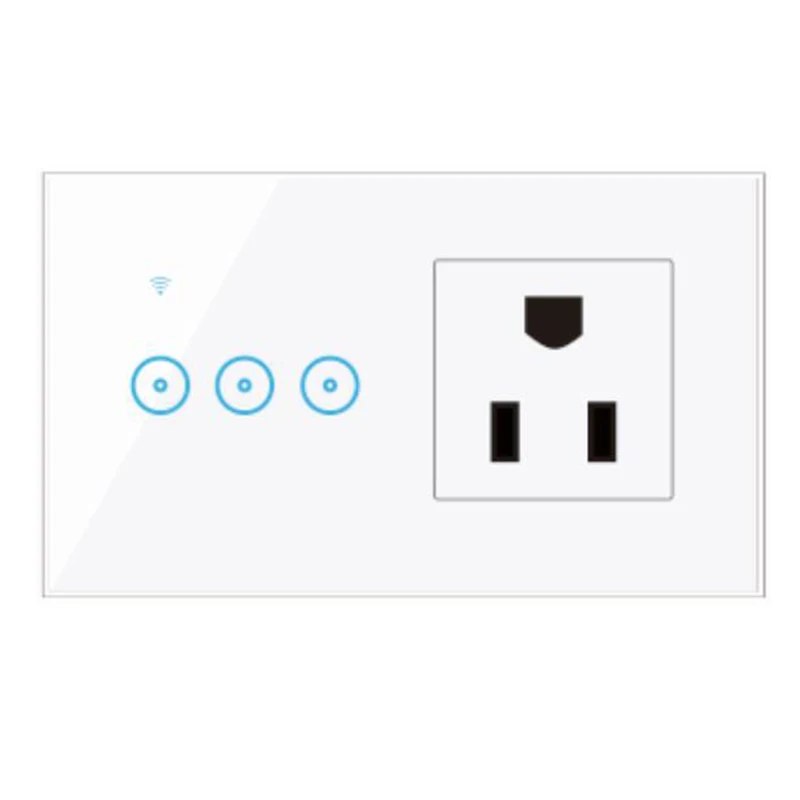 

US Standard Tuya/Smart Life 1/2/3 Gang 1 Way WiFi Wall Light Touch Switch works with Google Home Alexa Voice APP Remote Control