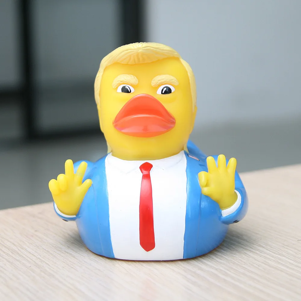 1 pcs Трамп утка игрушка для ванны душ вода плавающая США президент Резиновая Утка Детская игрушка вода игрушки для мальчиков - Цвет: 1 pcs