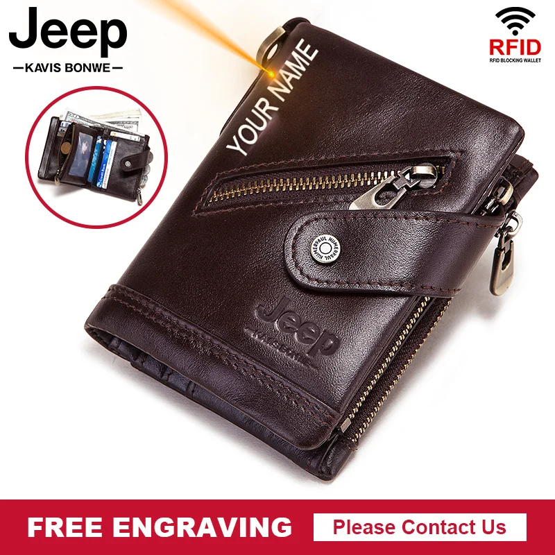 Coffee Short Men Wallets Genuine Leather Bank Card Holder Travel Hasp Zipper Purse Luxury Coin Bags Credential Slim Male Walet