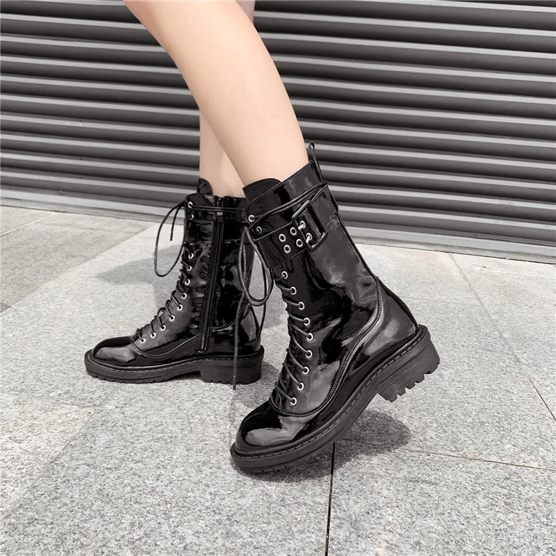 2019 женские роскошные трофейные ботинки на платформе пикантные однотонные