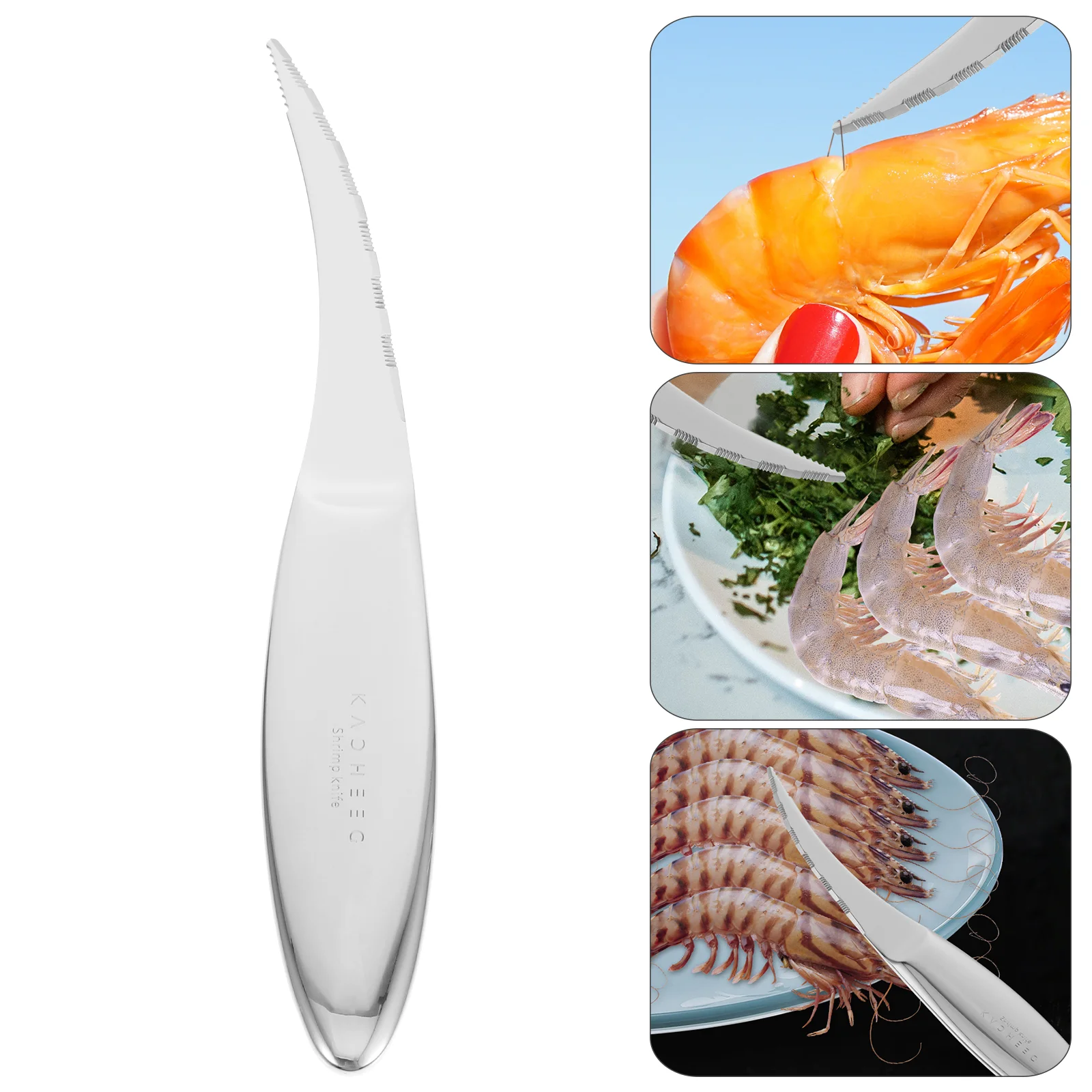 

1pc Stainless Steel Shrimp Line Cutter Portable Shrimp Line Cutter (Silver)