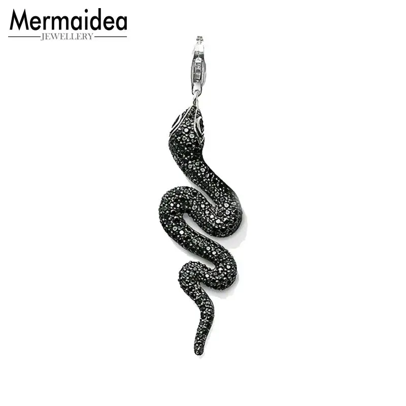 Кулон черная змея 2020 новая мода посеребренное ювелирное изделие Стильное