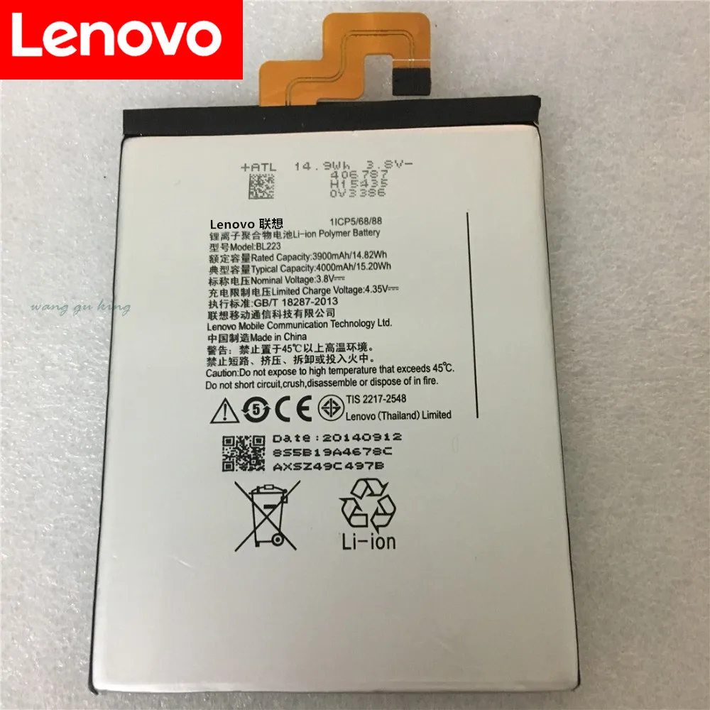 100% Новый оригинальный реальный 4000 мАч BL223 Аккумулятор для Lenovo Vibe Z2 Pro k920 K80 K80M K7