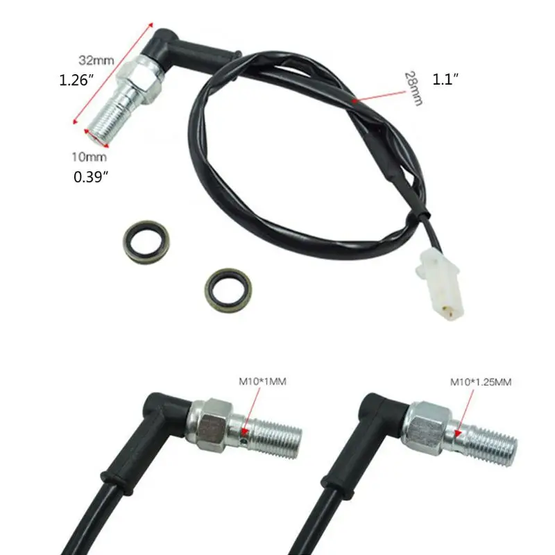 

Universal Motorcycle Hydraulic Brake Pressure Rear Light Switch M10X1.25 Hollow Bolt Motocicleta Accessory