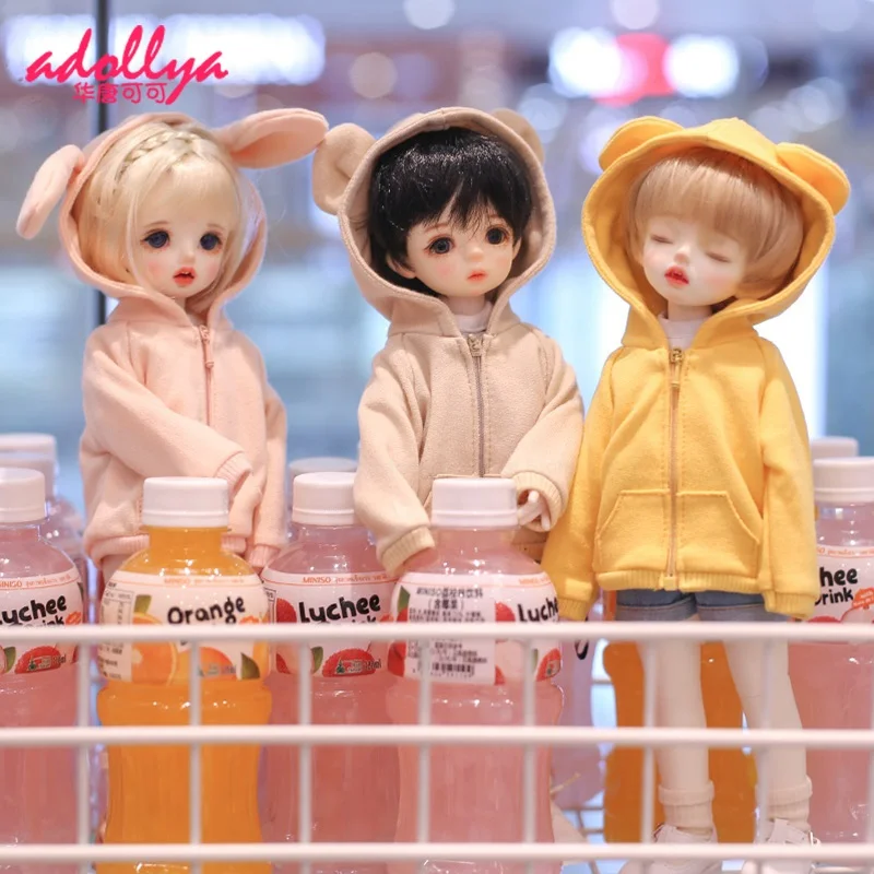 

Adollya BJD Doll Accessories Coat Rabbit ear Sweater Hoodie Clothes for Doll 30cm Clothes Hooded Sweater Suitable for 1/6 Dolls
