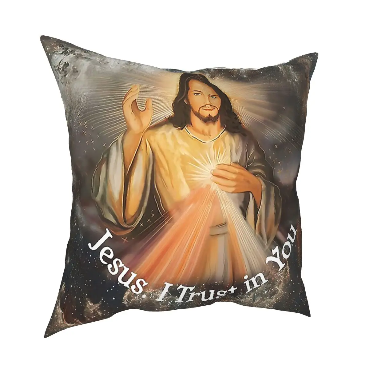 

Наволочка с изображением Иисуса Бога милосердия, декоративная наволочка с изображением Христа, христианская подушка для дома, двустороння...