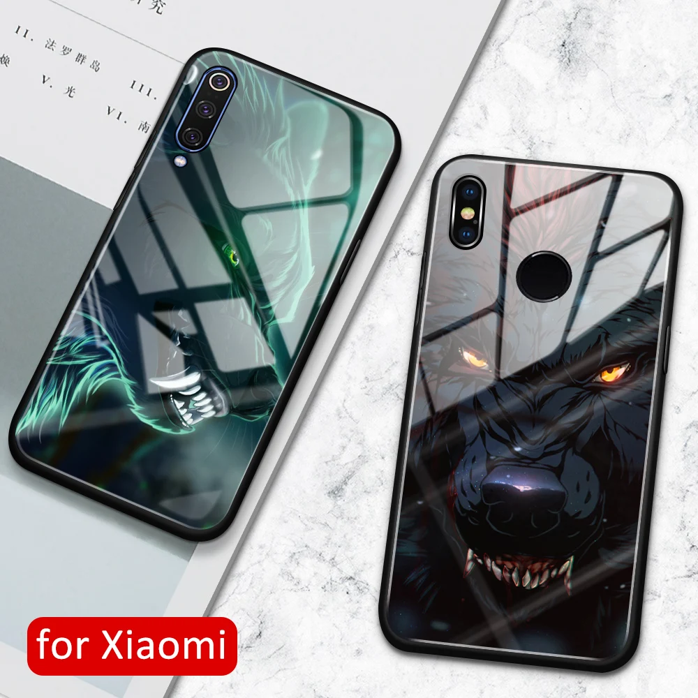 

Чехол для Xiao mi 8 se стеклянная задняя крышка чехол с волком для Xiaomi mi 8 8se lite explorer mi 9 9se mi x 2 2s 3 CC9