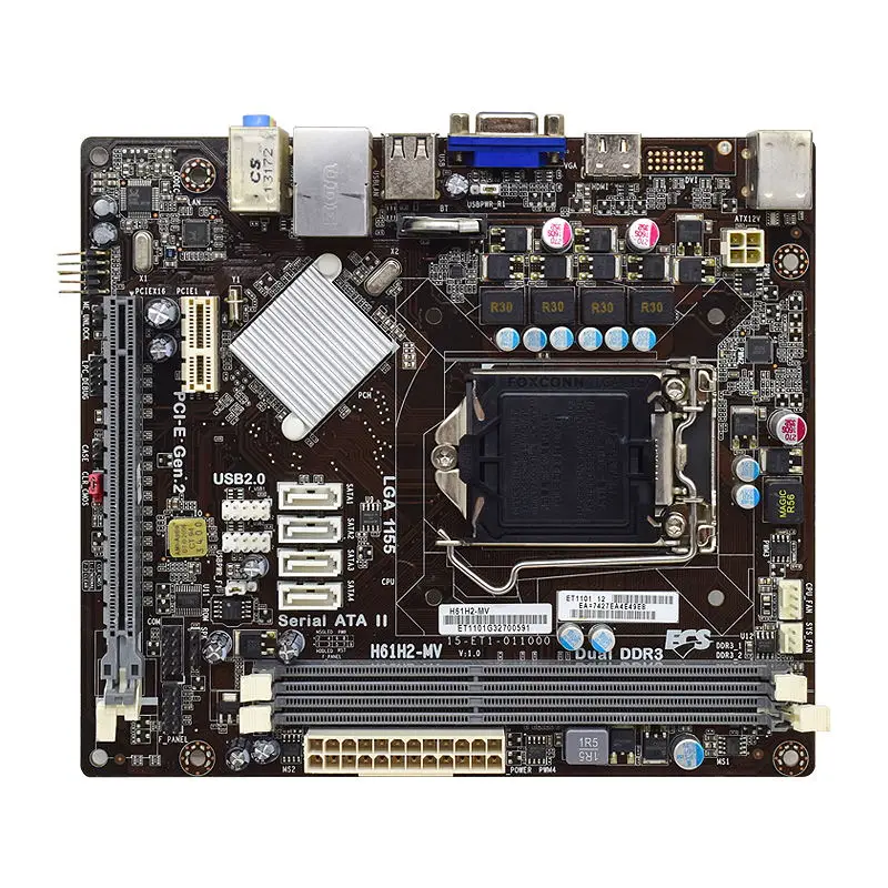 For ECS H61H2-MV Intel H61 DDR3 16GB LGA 1155 i7 i5 i3 Cpus VGA USB 2.0 SATA2 Micro ATX Original Desktop Motherboard | Компьютеры и