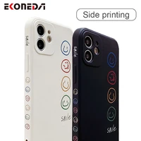 ekoneda simple smile face case for iphone 12 11 pro xs max xr x 7 8 plus se 2020 case silicone protective soft tpu back cover